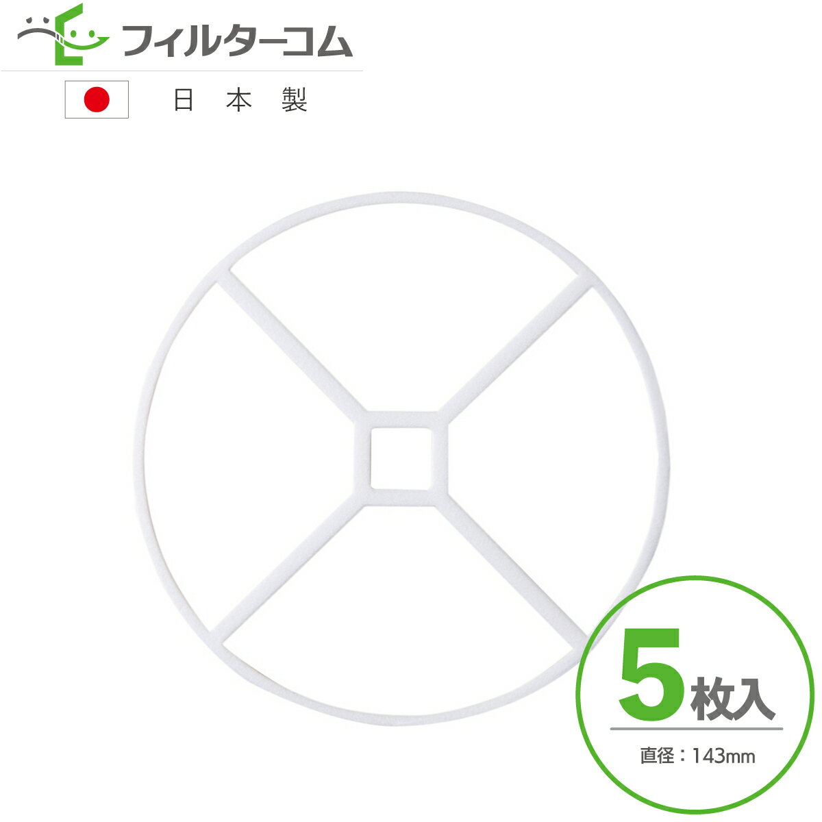 φ143内径口17用オリジナル押さえ枠（5枚入） 換気口フィルター