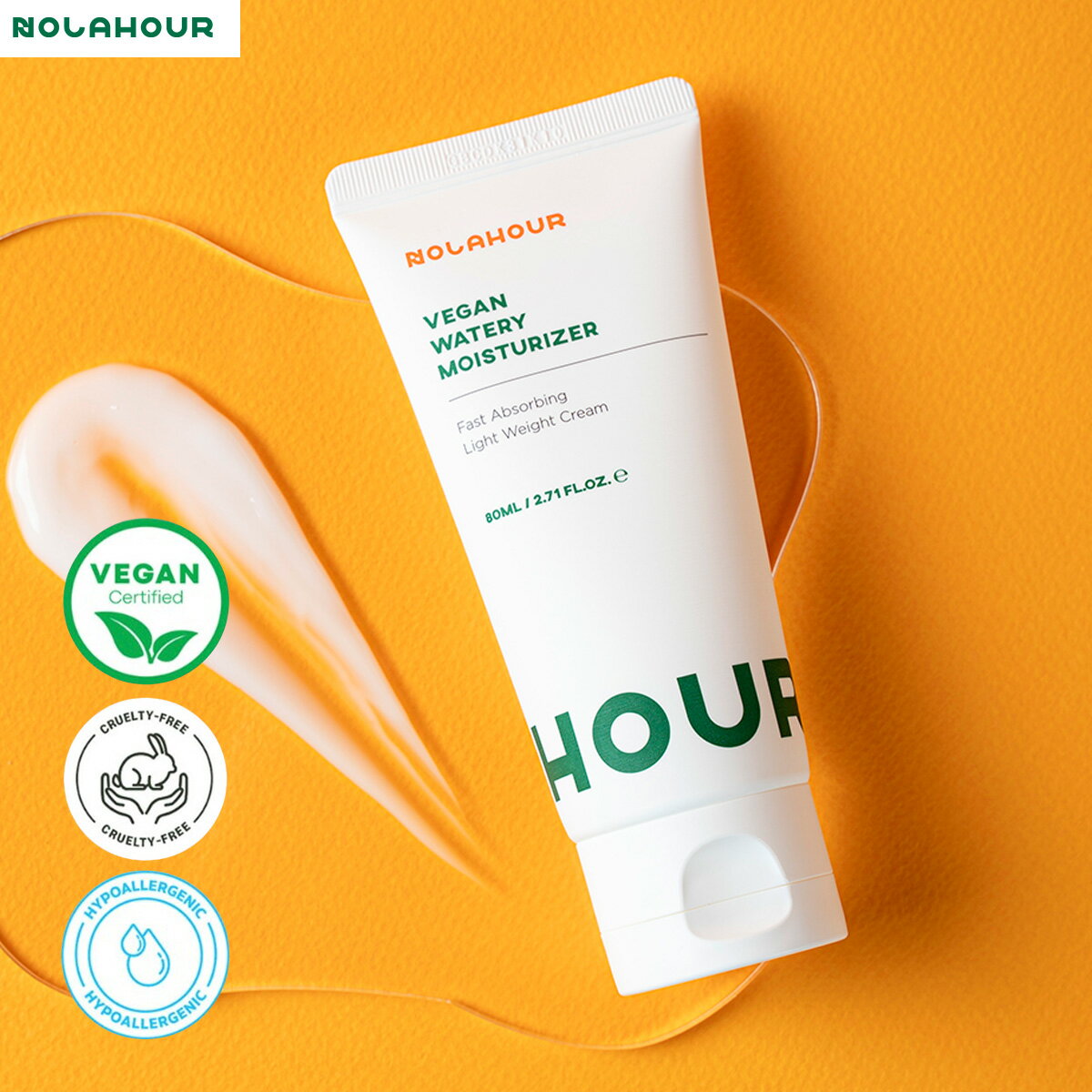 【公式】ノラアワー NOLAHOUR ヴィーガン ウォータリーモイスチャライザー｜ビーガン 弱酸性 保湿クリーム 敏感肌 トラブル肌用 75ml