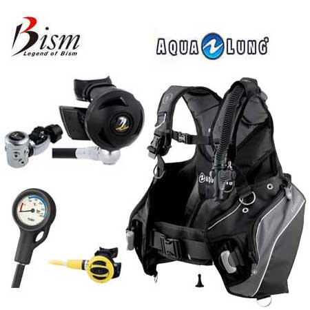 重器材 セット20番a◆　Bism ビーイズム　*BCD アクアラング プロHD マン *レギュ サマージマーク2 RS4300CK　*オクト TUSA SS20 *ゲージ TUSA SCA150 一連 ダイビング スキューバ