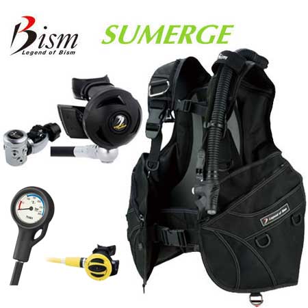 ■ポイント15倍 ◆ダイビング 重器材 セット 23番t◆　Bism　ビーイズム　*BCD サマージマーク2　JS-3420 　*レギュ サマージマーク2 RS4300CK　*オクト TUSA SS20 *ゲージ TUSA SCA150 一連 フルセット スキューバ