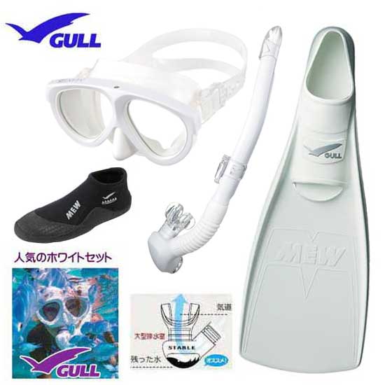 GULL ガル 軽器材 4点セット　マンティス5 マスク　カナールステイブル　レイラステイブル スノーケル　ミュー フィン フルフットフィ..