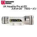 UK AQUALITE PRO 20°eLED アクアライトプロ スポット20度 eLED 水中ライト 充電池 充電器付き 超小型充電式ライト 大光量750ルーメン UNDERWATER KINETICS ビデオ ダイビングライト 水中ライト