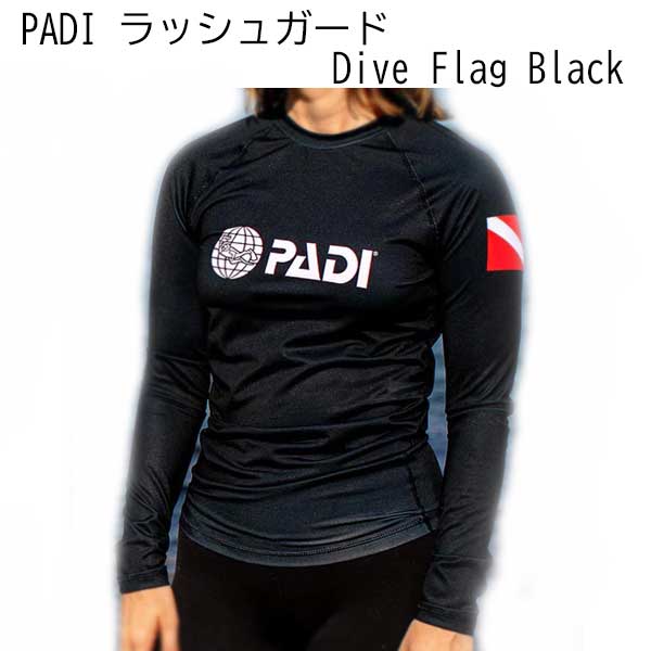 PADI GEAR PADI ラッシュガード Dive Flag Black ラッシュガード リサイクル素材 ユニセックス 2