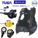 ダイビング 重器材 セット G番*BCD TUSA BC0602B *レギュ TUSA RS1103J *オクト AQUALUNG カリプソ ゲージ TUSA ...