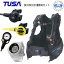 期間限定20000円OFFクーポン付 ◆ダイビング 重器材 セット◆ 1番C *BCD TUSA BC0602B *レギュ RS1103J *オクト TUSA SS20 *ゲージ SCA-150 *ダイブコンピュータースキューバダイビング フルセット ランキング入賞 137,790円