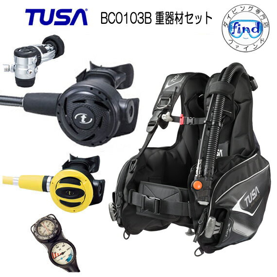 モデル BCセット ダイビング 重器材セット 7番　*BCD　TUSA　BC-0103B　*レギュ RS1103J *オクト TUSA SS20 *ゲージ　アクアラング トラスト2　 重機材　ランキング入賞 AQOULUNG 2連ゲージ 軽量