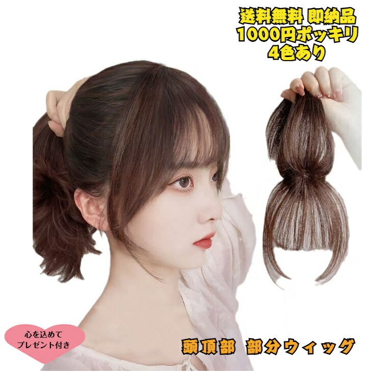 1000円ポッキリ 送料無料 前髪ウィッグ 部分ウィッグ 頭頂部 トップカバー前髪ウィッグ ナチュラル カツラ ぱっつん レディース 自然 つけ前髪 耐熱 バレ...