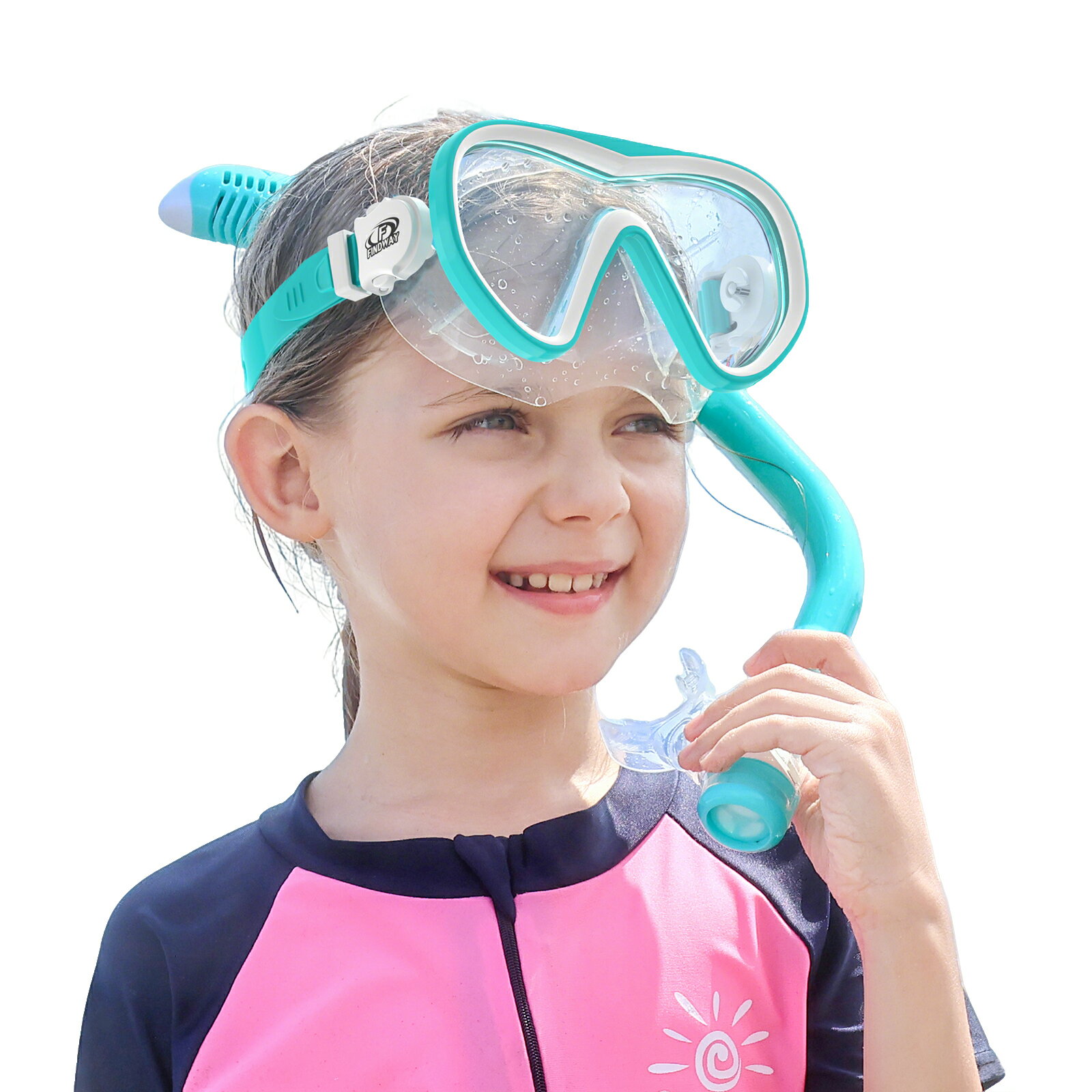 ＼お得な♪クーポン配布中／Findway シュノーケル 子供 キッズ シュノーケリングシュノーケルセット 2点セット シュノーケル セット 子供 強化ガラス 着脱簡単 UVカット/曇り防止/水漏れ防止/抗菌 初心者向け 男女兼用 4-16歳