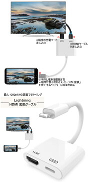 【Lightning to HDMI変換アダプタ】1080P HDMI ホワイト コンパクト 変換デジタル 高画質 簡単接続 iPhone iPad iPod に対応 HDMILightning to HDMI 変換アダプター テレビ プロジェクター モニター 接続ケーブル リモートワーク テレワーク