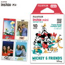 【チェキフィルム】ミッキー&フレンズ 柄入りフレームタイプ MICKEY & FRIENDS instax mini用フィルム チェキフィルム10枚 富士フイルム インスタントカラーフィルム ミニ mini FUJIFILM インスタックス 柄 日本製 純正 新品