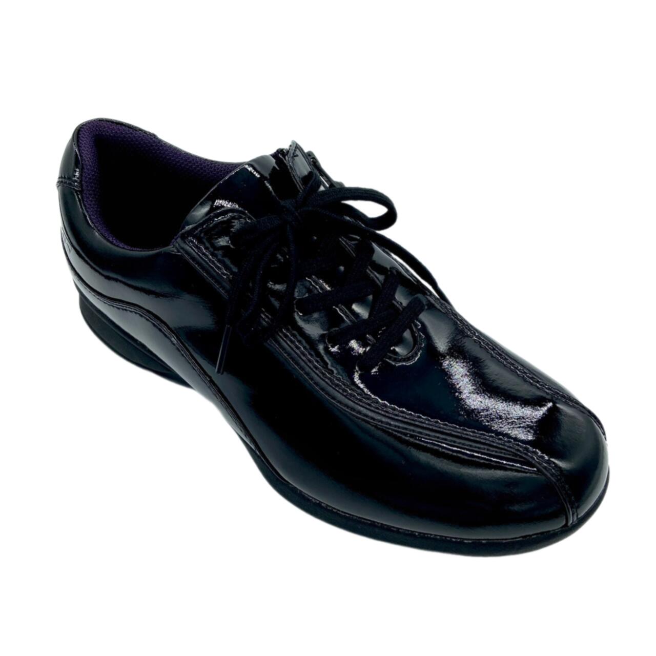 【 YONEX ヨネックス 】パワークッション L118. SHWL118 エナメルブラック 3.5Eウォーキングシューズ 撥水ストレッチPUレザー 内側ファス...