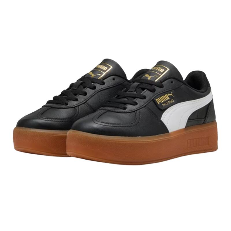 【PUMA プーマ】 400461-01 ウィメンズ パレルモ エレベータ レザー スニーカー PUMA Black-Gum ブラック/ガム厚底 プラットフォーム ボリューム フラット 歩きやすい 疲れにくい婦人靴 レディース おしゃれ かわいい かっこいい スタイルアップ(4)