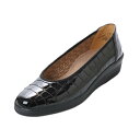 【Gabor ガボール】06400 軽量フラットシューズ BLACK ブラッククロコ レザーフラットパンプス 歩きやすい 履きやすい 疲れにくい コンフォート ...