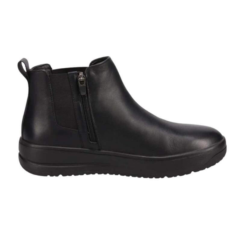 【madras Walk マドラスウォーク】GORE-TEX 防滑 サイドゴアショートブーツ MWL1038 ブラック 3E相当冬底 防水 透湿 防滑 ゴアテックス ハイドロストッパー ガラス繊維 軽量 幅広レディース 婦人靴 内側ファスナー 履きやすい 歩きやすい 雨雪氷 雪寒地 旅行 - 3