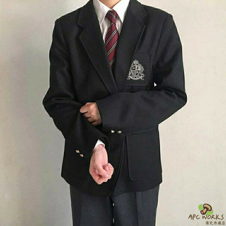 男子高校制服 ブレザー スクールジャケット 無地 2つボタン スーツ コート フォー...