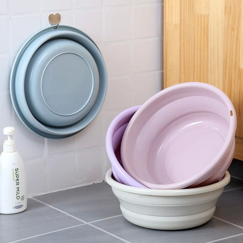 Rakuten - 折りたたみ洗面器 たらい シ たためる洗い桶 省スペース コンパクト 直径25cm キッチン お風呂 洗濯 掃除