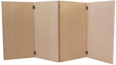 トールペイント用無塗装白木素材　4曲屏風　350　大　cw-1315　丁番ビス付　シナ合板