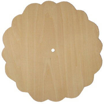 ファインホームのトールペイント用無塗装白木素材　丸型スカラップ時計大　プラーク　cw-684