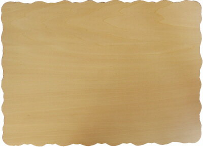 ファインホームのトールペイント用無塗装白木素材　 長方形スカラッププラーク　285×390　cw-687