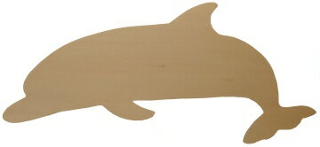 無塗装白木素材 イルカのプレート cw-364