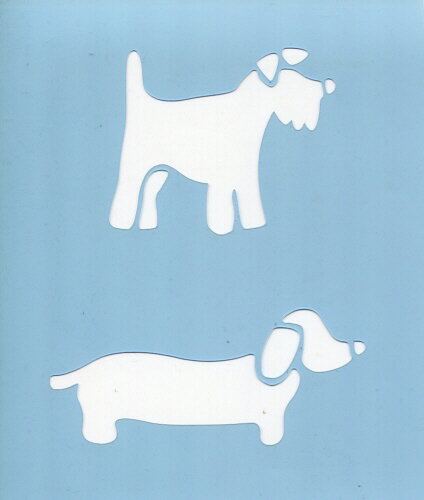 ファインホームのステンシルシート　犬NO5　LLサイズ　fh-168LL
