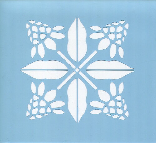 ファインホームのステンシルシート　ハワイアンキルト風トーチジンジャー　Lサイズ　fh-835L