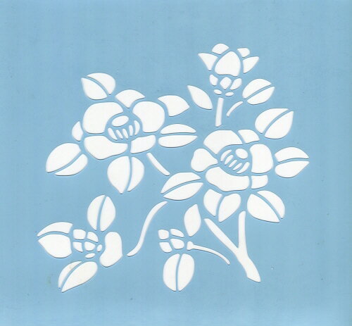 ファインホームのステンシルシート　fh-277M　椿　一重　Mサイズ