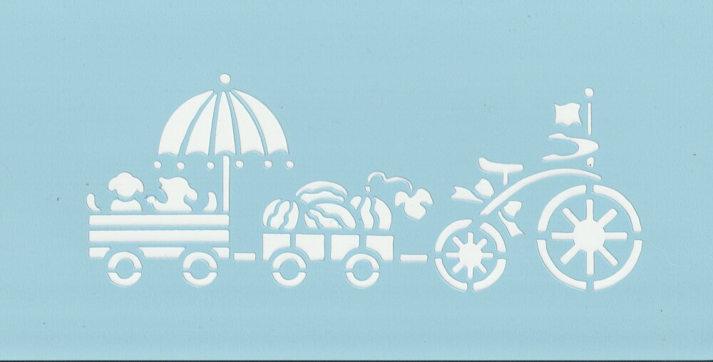 ファインホームのステンシルシート　カートにスイカLサイズ　fh-018L