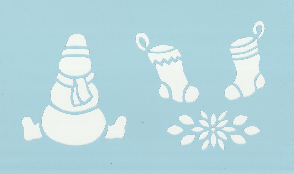 ファインホームのステンシルシート スノーマン＆ソックス fh-080s