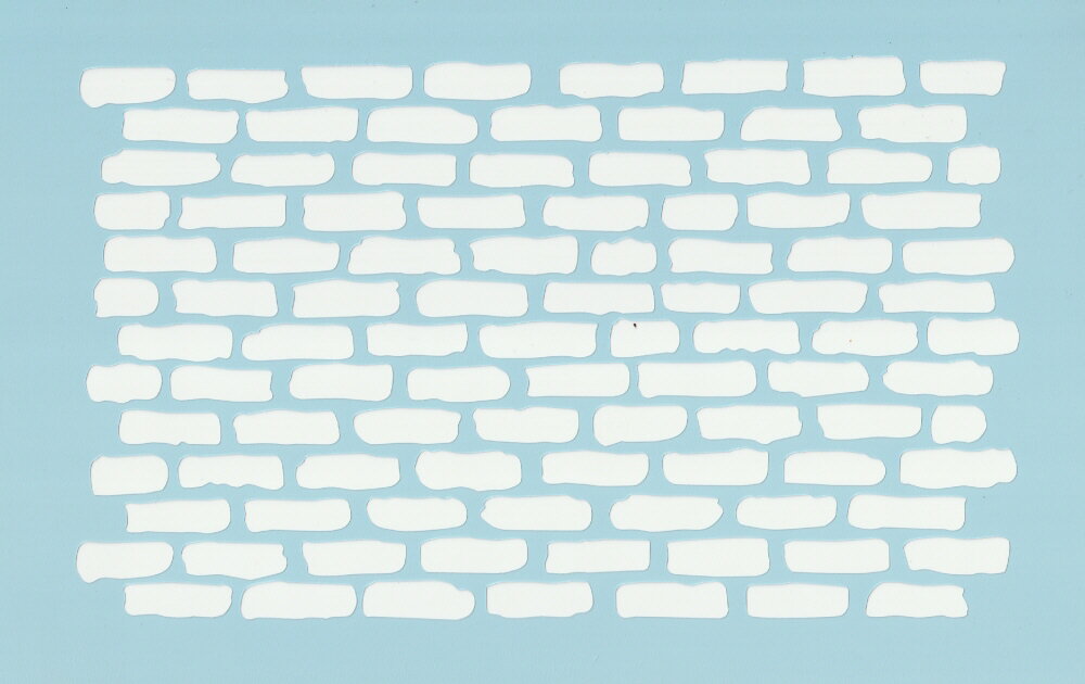 ファインホームのステンシルシート　アンティーク風レンガ　Sサイズ　fh-491s