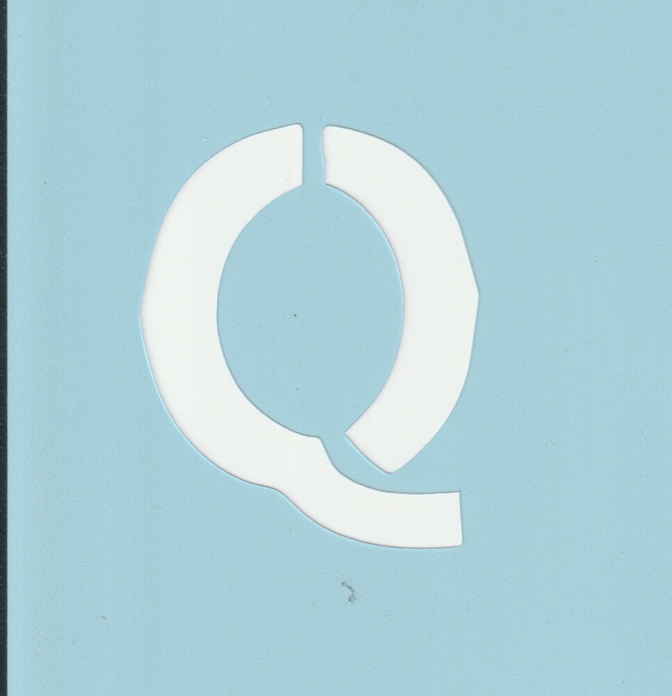 ファインホームのステンシルシート 英文字Q縦80mmタイプ fh-518Q-80