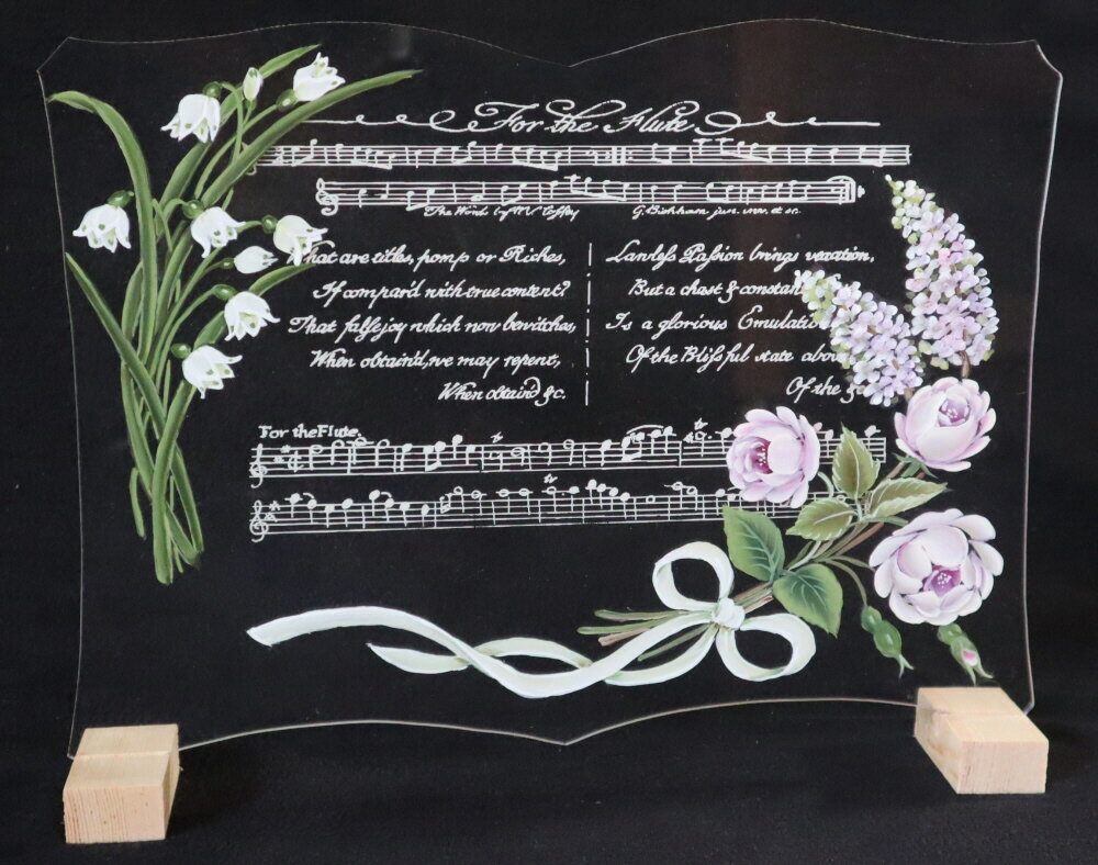 樂天商城 - 窓辺やお部屋を素敵に演出　アクリル板透明に絵具でご自分で描くパケット付き素材　cwk-271　ブック横型大　台2ヶ付き　スプリングフラワー