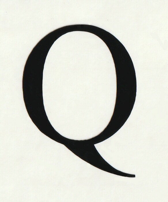 ファインホームカッティングステッカー　英文字縦4cmサイズ 　Q　cs-511q