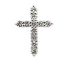 【中古】Pt900 ダイヤモンド/0.25ct クロス ペンダントトップ/g524-20