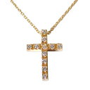 【中古】Star Jewelry/スタージュエリー K18 ダイヤモンド クロス ネックレス/ペンダント/g436-57