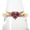 【中古】TASAKI/タサキ ピンクトルマリン ハートシェイプカット ダイヤモンド リング /8.5号/g482-91