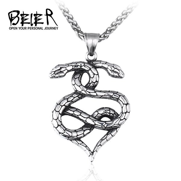 【送料無料】 ネックレス ペンダント メンズ ステンレス サスペンション ジュエリー アミュレット ヘビ..