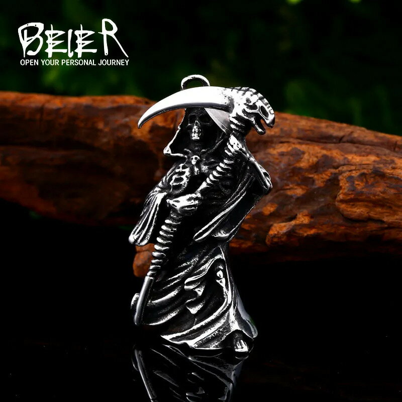 【送料無料】 チャーム ペンダント ネックレス ステンレス チェーン スカル メンズ スチール 頭蓋骨 ナイフ パンク 財布 コネクタ ファッション ギフト ジ...