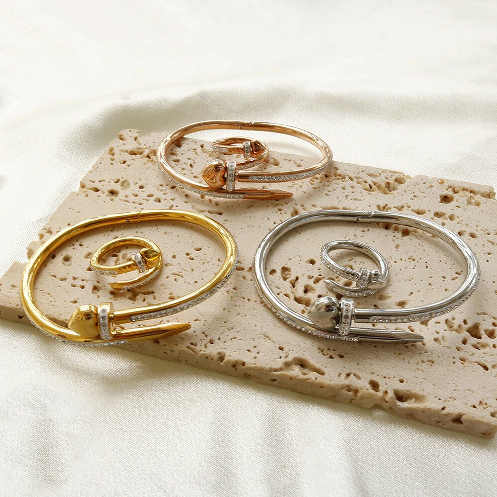 【送料無料】 バングル 指輪 リング ブレスレット クリスタル ステンレス ハート レディース ラブ セッ..