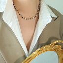 【送料無料】 ネックレス マルチカラー ステンレス チェーン ストーン ビーズ 瑪瑙 レディース ボヘミアン スチール メノウ 贅沢 デザイン ジュエリー(4)