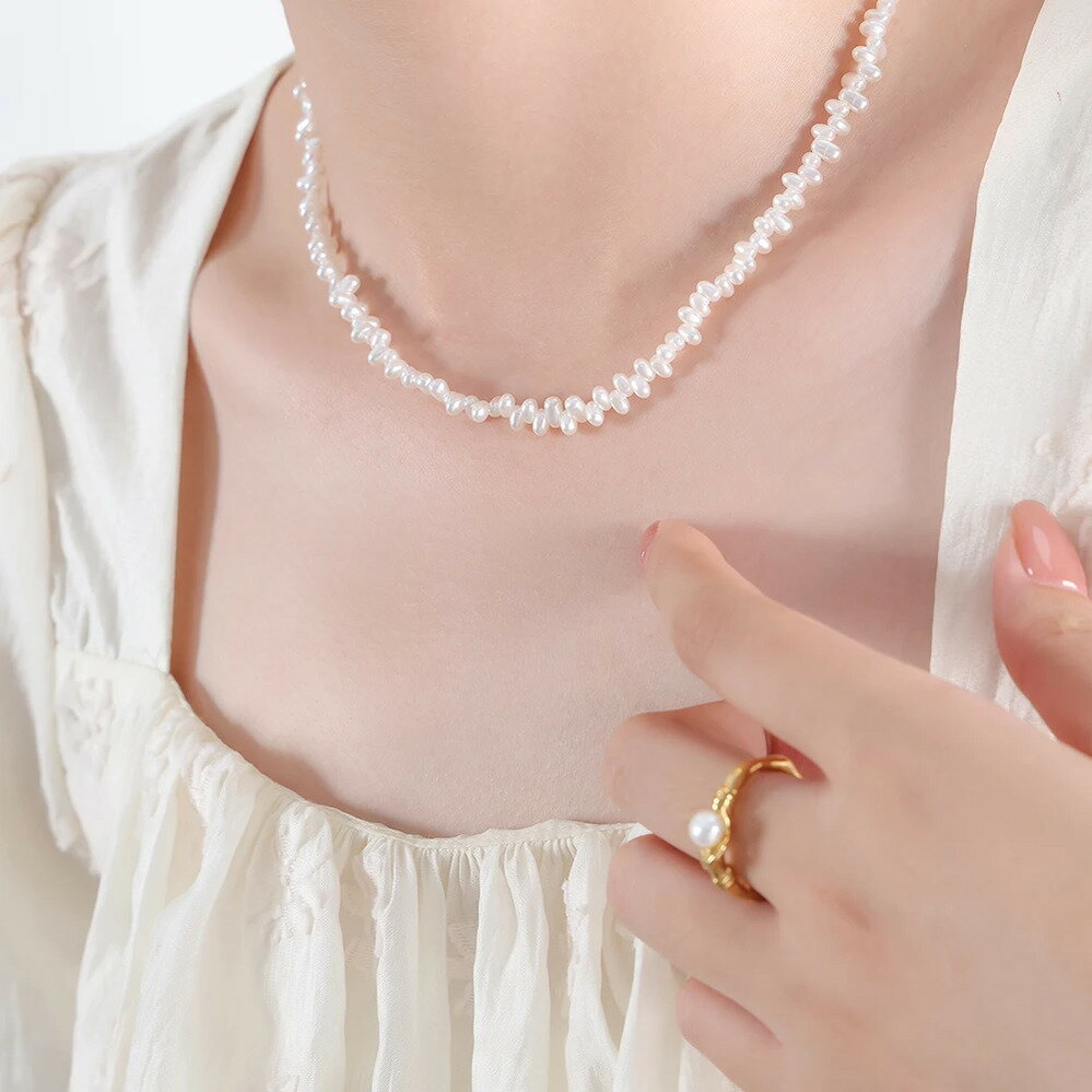 【送料無料】 チョーカー ネックレス ステンレス チェーン パール レディース ナチュラル 淡水 スチール チャーム ジュエリー DIY アクセサリー ギフト