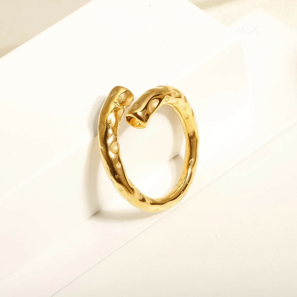 【クーポン利用で5120円】 指輪 リング ジルコニア ステンレス ハンマー シンプル レディース Ins 新し..