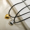 【送料無料】 チョーカー ペンダント ネックレス 黒 ブラック チェーン ハート レザー ロープ レディース メンズ Love kpop パンク ネック ファッ...