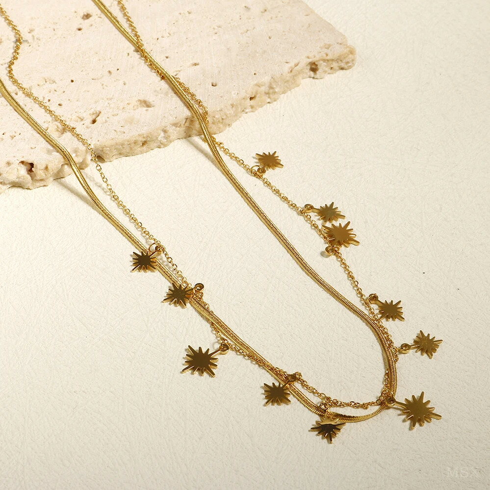 【送料無料】 チョーカー ペンダント ネックレス ステンレス チェーン キング レディース クラシック ファッション スターライト スタッキング 非 フェード スチール Y2K ジュエリー