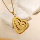 【クーポン利用で5910円】 チョーカー ペンダント ネックレス フランス ゴールド シルバー チェーン ハート LOVE レディース 豪華 大 Love シール ロマンチック ダブル カラー カップル ガール