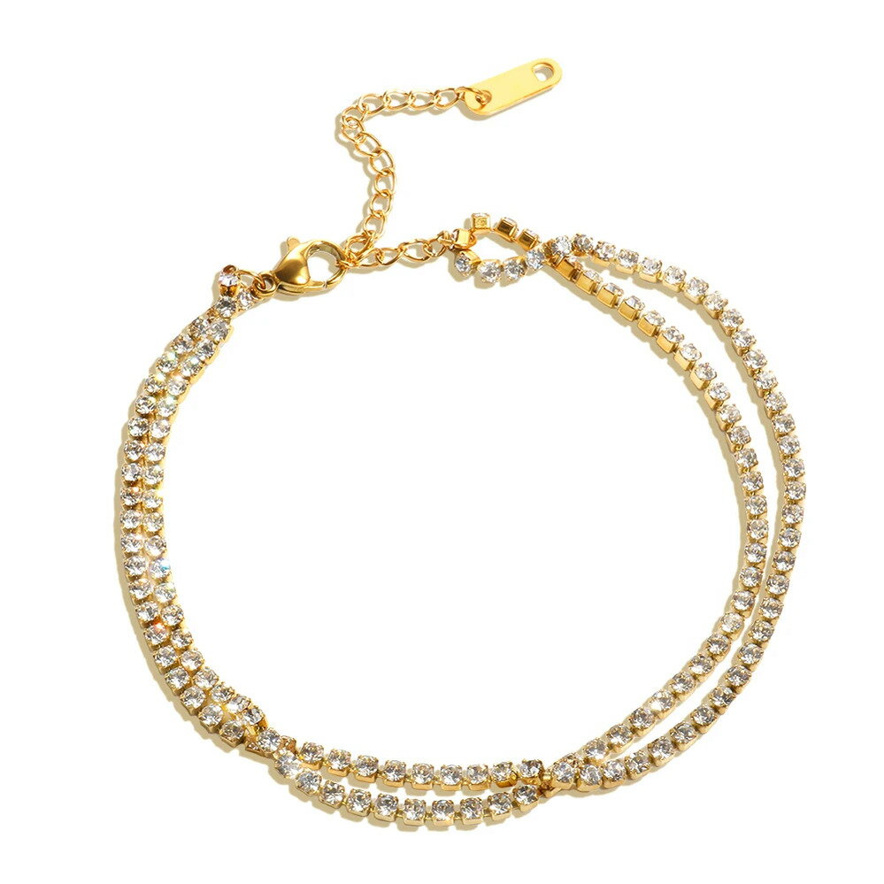 【送料無料】 ブレスレット ジルコニア ブラジル ゴールド 爪 レディース ファッション ダブル レイヤ..