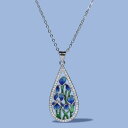 【クーポン利用で4780円】 ペンダント ネックレス 花 フラワー 青 ブルー シルバー レディース 925 ファッション ハンドメイド エナメル ジュエリー 結婚式 ウェディング アクセサリー(4)