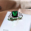 【クーポン利用で3860円】 指輪 リング 緑 グリーン シルバー レディース ファッション 輝く スパークリング CZ 結婚式 ウェディング バンド カラー 贅沢 婚約 記念日 トレンド ジュエリー ギフト(4)