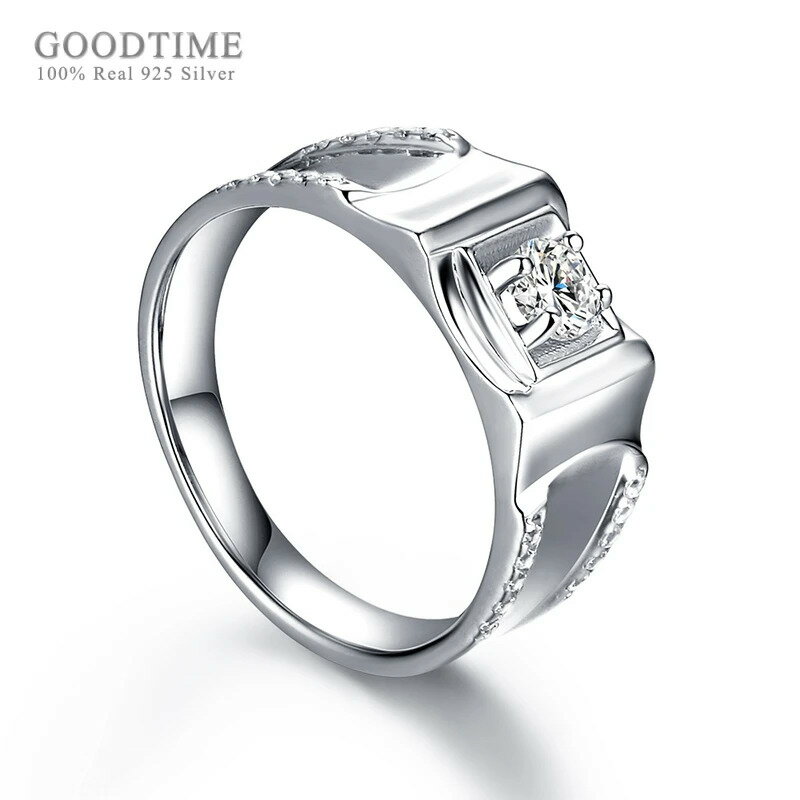 楽天FineJewelrys【クーポン利用で9600円】 指輪 リング ジルコニア シルバー スクエア メンズ ノーブル 925 スターリング 四角 ジルコン 結婚式 ウェディング ブライド ヨーロッパ スタイル 婚約 ジュエリー アクセサリー