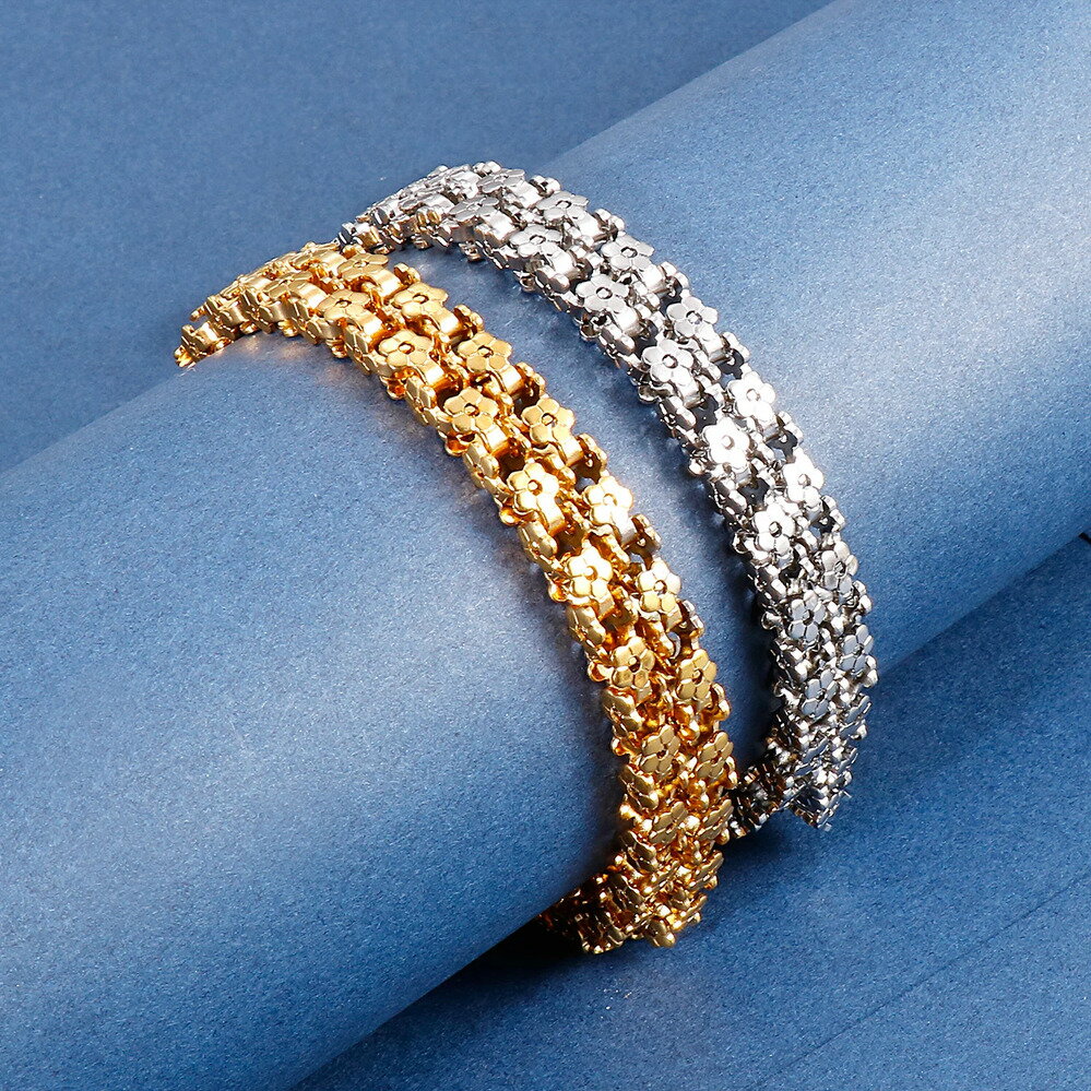 【送料無料】 ネックレス 花 フラワー ステンレス ゴールド チェーン プラント 植物 メンズ 新しい カ..